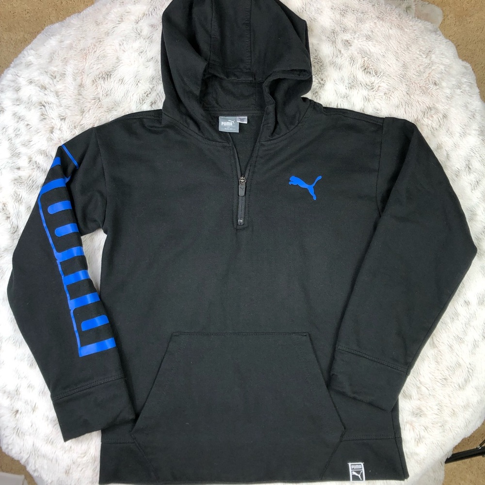 ☀️Puma black hoodie 1/2 zip black sweatshirt ☀️ - Picture 1 of 5